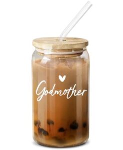 neweleven godmother proposal gifts - will you be my godmother from godchild - christmas gifts, pregnancy announcement gifts for god mother, godmom, godparents - 16 oz coffee glass