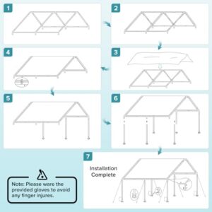 Outdoor Adjustable 10x20 ft Heavy Duty Carport, Grey