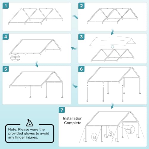 Outdoor Adjustable 10x20 ft Heavy Duty Carport, Grey