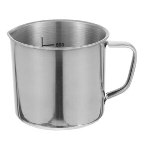 mipcase stainless steel beaker, 500ml laboratory beakers lab graduated beaker with handle heat tolerance chemistry lab cups for liquids solids