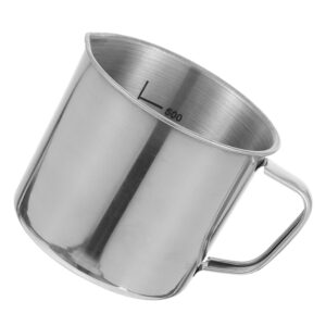 Mipcase Stainless Steel Beaker, 500ML Laboratory Beakers Lab Graduated Beaker with Handle Heat Tolerance Chemistry Lab Cups for Liquids Solids