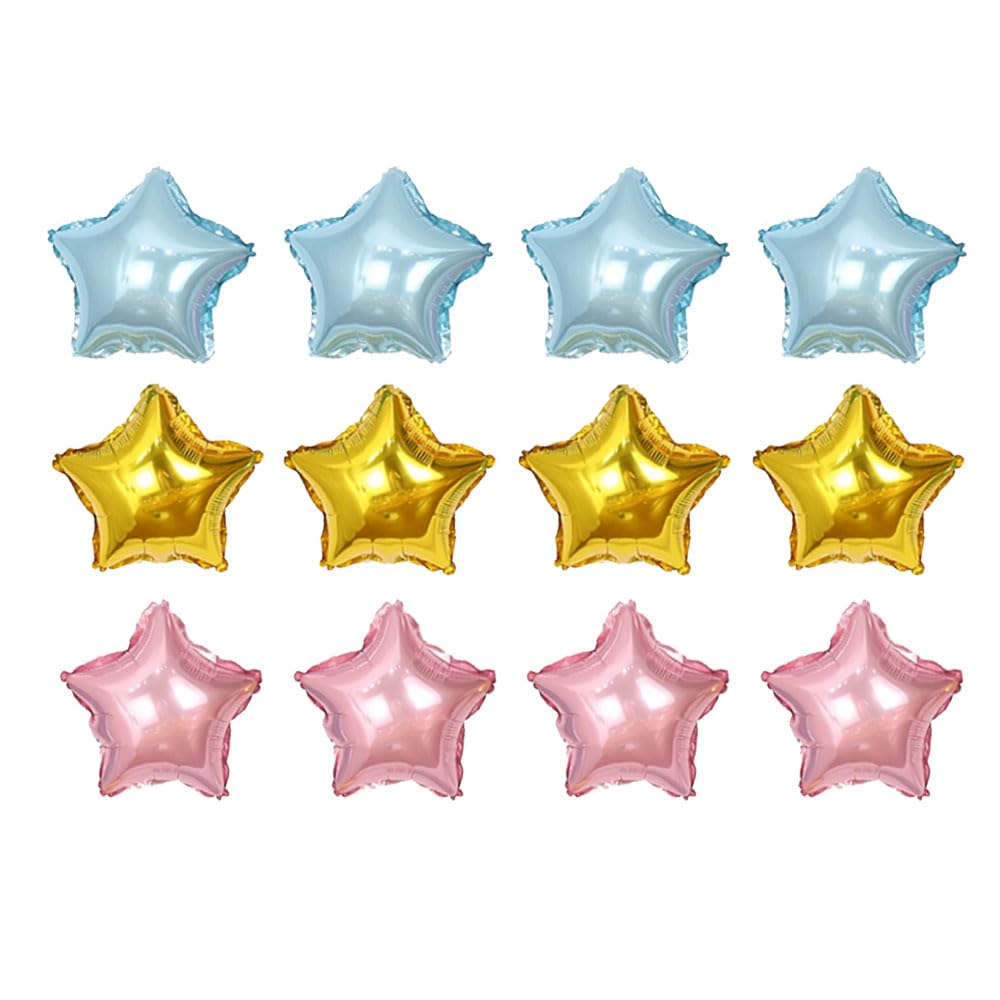 10 Inch Foil Star Balloons Gold Pink Blue, 45 Pcs Twinkle Twinkle Little Stars Shaped Foil Mylar Balloons Gender Reveal Balloon Wedding Shower New Years Graduation Party Favors Balloons Decorations