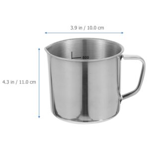 Mipcase Stainless Steel Beaker, 500ML Laboratory Beakers Lab Graduated Beaker with Handle Heat Tolerance Chemistry Lab Cups for Liquids Solids