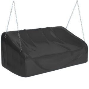 hanging porch swing cover waterproof, outdoor hanging swing cover with seam taped, hanging patio swing cover oxford cloth windproof - black (85 * 45 * 28/20inch)