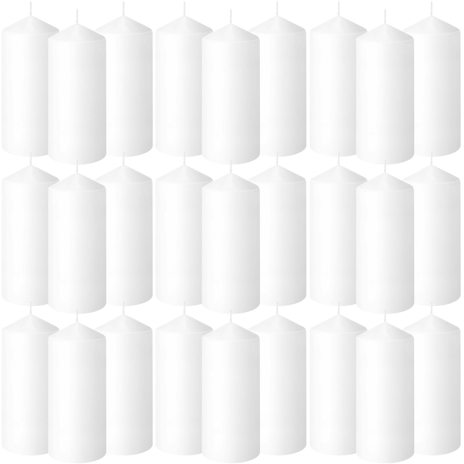 MTLEE 20 Pack Unscented Pillar Candles 3 x 5 Inch Smokeless White Candles Long Burning Pillar Candles Clean Dripless Pillar Candles for Wedding Birthday Spa Parties Dinners Home Gatherings