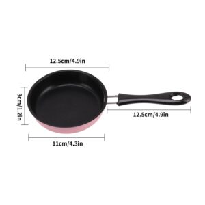 Mini Frying Pan, 5" Stainless Steel Frying Pan Nonstick Skillet One Egg Frying Pan Omelet Pan Small Fry Pan for Eggs Pancakes(Pink)