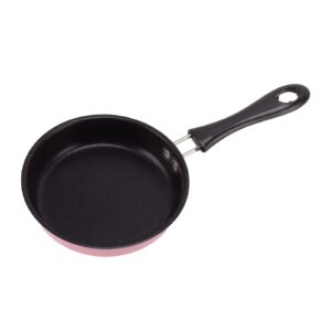 mini frying pan, 5" stainless steel frying pan nonstick skillet one egg frying pan omelet pan small fry pan for eggs pancakes(pink)