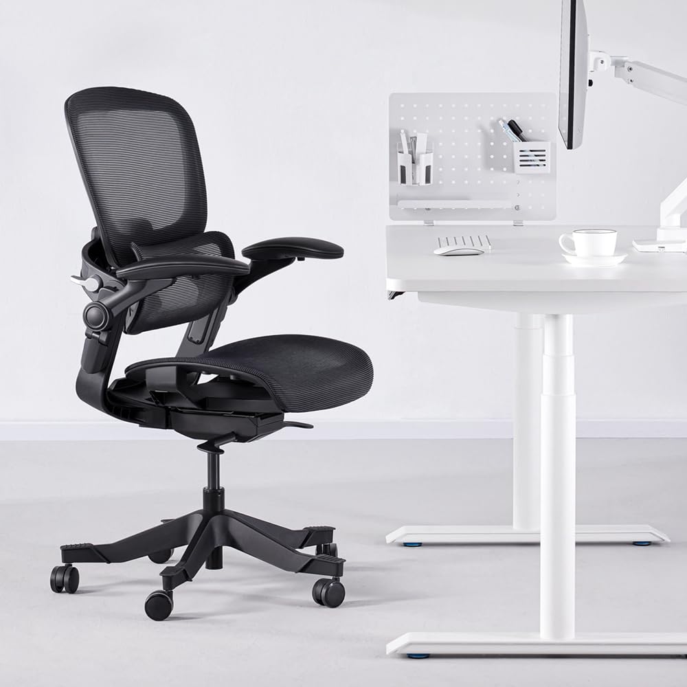 HINOMI H1 Classic V3 Ergonomic Office Chair with Lumbar Support - Comfy Computer Chair with Mesh, Home Office Desk Chair with Adjustable Arms, Comfortable Office Chair Back Support (with Headrest)