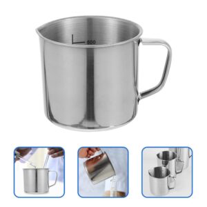 Mipcase Stainless Steel Beaker, 500ML Laboratory Beakers Lab Graduated Beaker with Handle Heat Tolerance Chemistry Lab Cups for Liquids Solids