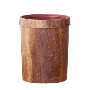 tamosh retro wood grain trash can household living room kitchen trash can