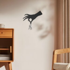 Hppybiry Metal Key Holder Wall Mount, Decorative Black Key Rack Hooks, Key Hanger for Wall, Unique Hooks for Wall, Coat Hooks, Key Rack Organizer for Entryway Hallway Doorway