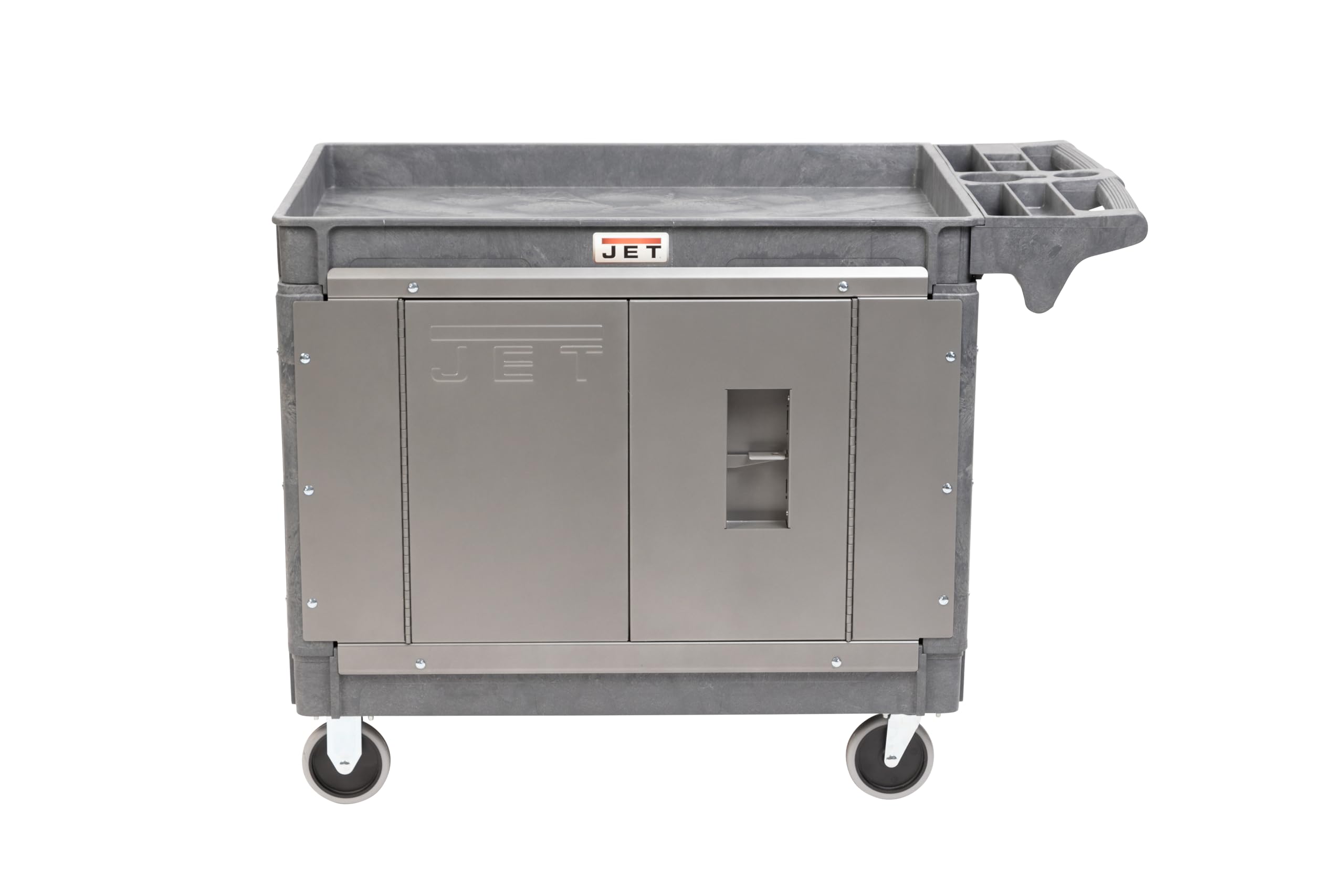 JET PUC-3725 Resin Utility Cart with JT1-126 LOAD-N-LOCK Security System