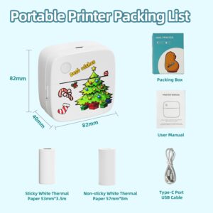 DOLEWA Sticker Printer, Mini Portable Sticker Maker Machine Thermal Pocket Printer, Inkless Note Printer, Bluetooth Label Printer for Study, Scrapbook, DIY Journal, Memo, Photos