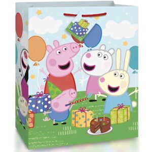 unique peppa pig large plastic gift bag - (1 count) | durable & reusable, perfect for parties & celebrations