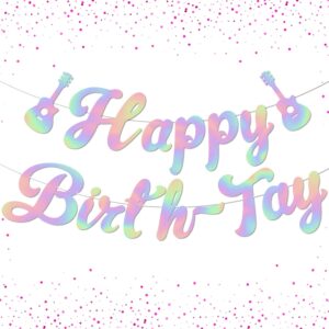 birthday decorations happy birth-tay banner, no-diy birthday banner, glitter laser happy birth-tay decorations for girl boys birthday party