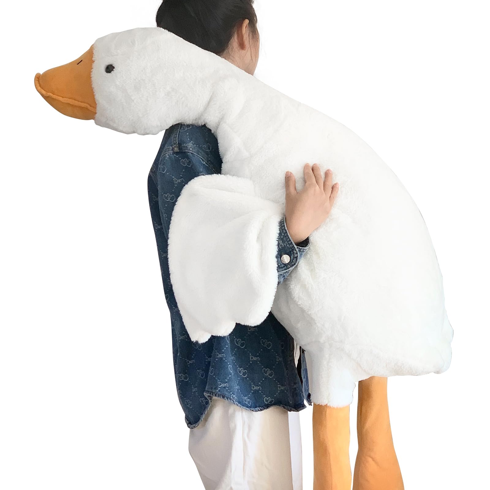 Haengbuk-Goose Stuffed Animal, 51.2in/130cm Giant Sleeping Hugging Pillow, Soft White Swan Plush Toy, Gift for Kids, Friends or Family