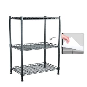 ssngyghme 3 tier shelves storage, wire shelf unit, standing adjustable metal shelves organizer, storage racks for restaurant garage pantry kitchen garage（large，23.6" l x13.7 w x 35.5" h）…