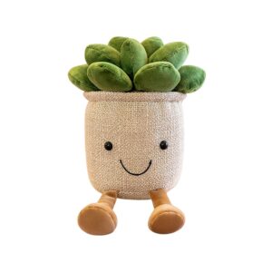 xzjmy 1pack succulents plush toy,potted plant stuffed plush pillow decoration,cute plants plush toy, plush toy gift for kids girls (khaki,succulents)