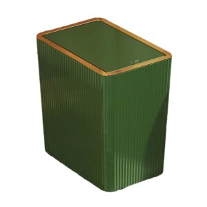 ieudns narrow garbage can kitchen wastebasket with press type lid trash can with lids for toilet study entryway garage laundry room, 12l green