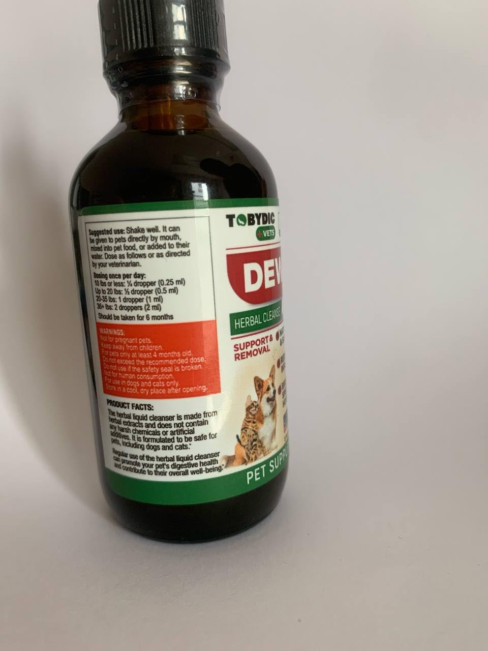 Tobydic Cats & Dogs Natural Broad Spectrum Treatment & Liquid Herbal Medicine - Medication Helps Remove Toxins - Supplement Drops Made in USA