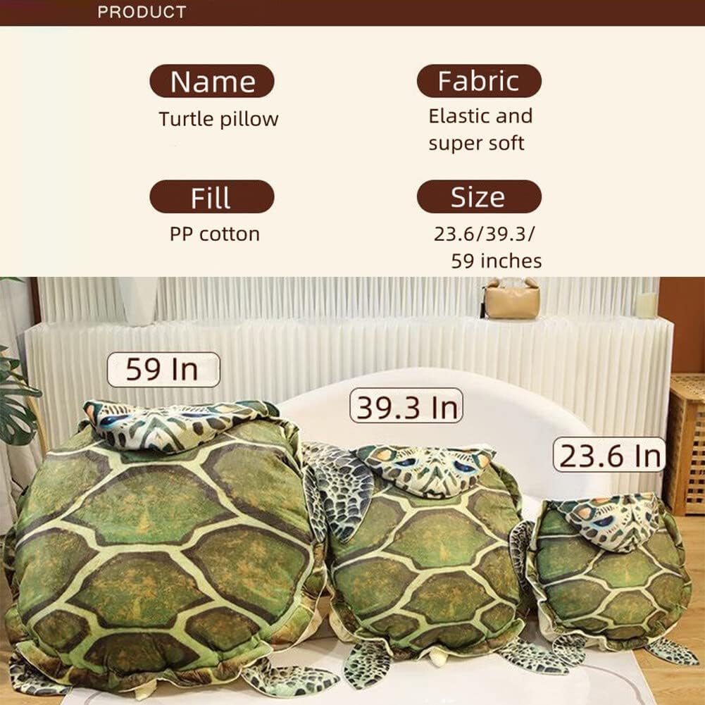 Gujuja Wearable Turtle Shell Party Cosplay Tortoise Plush Toys Doll Soft and Fluffy Stuffed Turtle Pillow (Medium)