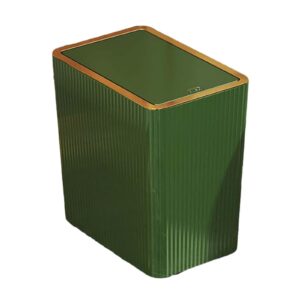 kitchen wastebasket with press type lid narrow garbage can, paper basket organizer, bathroom trash can with lids for study, 12l green