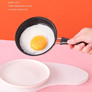 Mini Frying Pan, 5" Stainless Steel Frying Pan Nonstick Skillet One Egg Frying Pan Omelet Pan Small Fry Pan for Eggs Pancakes(Pink)