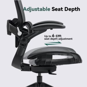 HINOMI H1 Classic V3 Ergonomic Office Chair with Lumbar Support - Comfy Computer Chair with Mesh, Home Office Desk Chair with Adjustable Arms, Comfortable Office Chair Back Support (with Headrest)