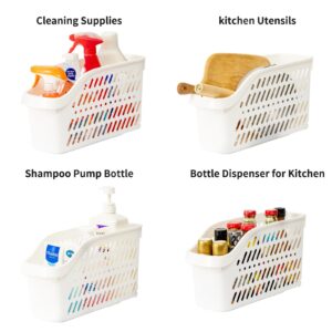 LUFOFOX 3 Pack Under Sink Organizer with Wheels Pull Out Kitchen Bathroom Cabinet Organizers and Storage Multi-purpose Plastic Organizer Baskets for Cleaning Supplies, Bottles