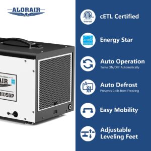 ALORAIR Crawl Space Dehumidifier, 120 PPD Energy Star Crawlspace Dehumidifiers with Drain Hose and Pump for Basement, Portable Compact Auto Defrost Under House Industry Commercial Dehumidifier