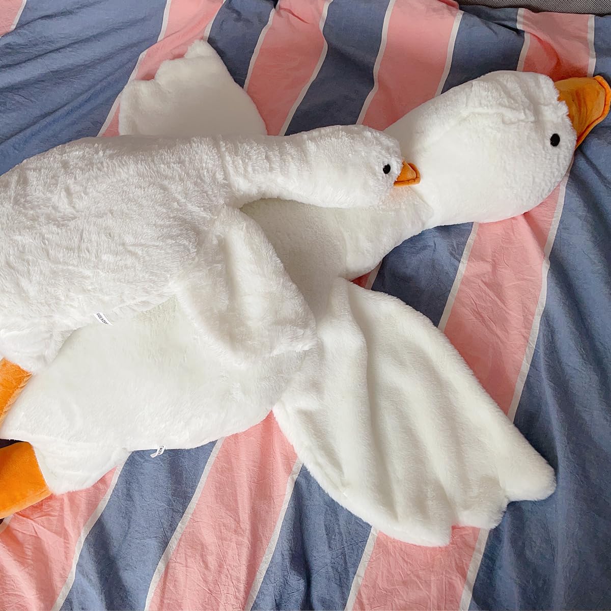 Haengbuk-Goose Stuffed Animal, 51.2in/130cm Giant Sleeping Hugging Pillow, Soft White Swan Plush Toy, Gift for Kids, Friends or Family