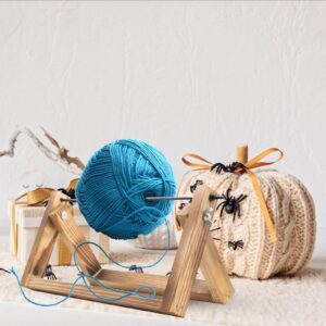 Horizontal Wooden Yarn Holder, Classic Spinning Yarn & Thread Holder Ball Holder for Crocheting Knitting Embroidery Accessory Gift Adjustable Embroidery Supply Tools for Art Craft, 11 * 5inch