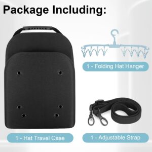 Epesoware Hard Hat travel Case for Baseball Caps - Premium Hat Storage Organizer Holder with Carrying Handle, Shoulder Strap and Trolley Sleeve, Protect up to 6 Hats for Travel Outdoor