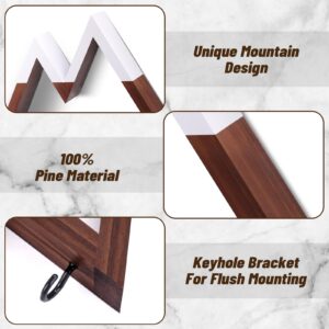 CRAKTH Mountain Key Holder for Wall Decorative, Wooden Key Hanger Wall Mount with 5 Hooks, Unique Key Rack for Mail and Key Organizer