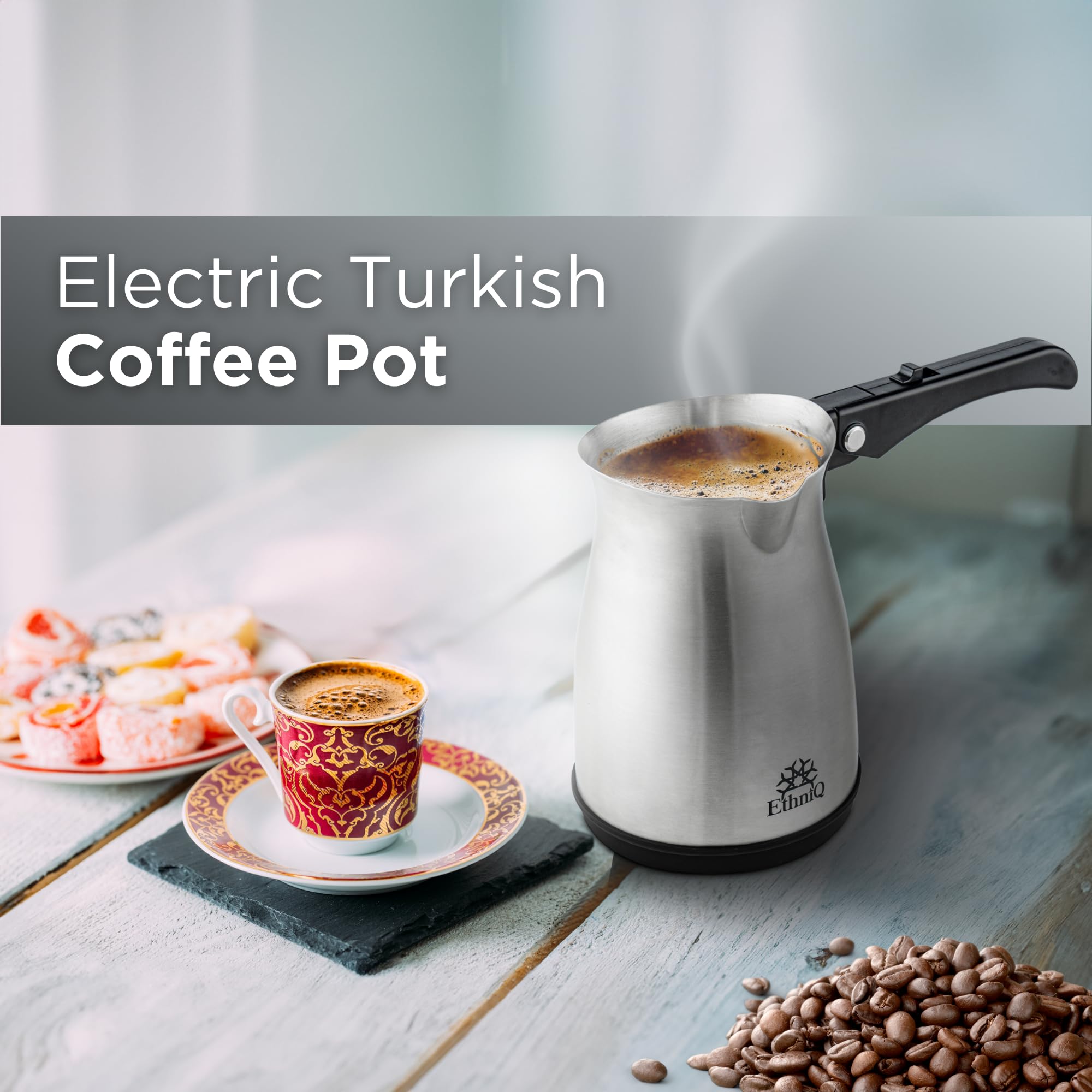 ETHNIQ - Stainless Steel Turkish Coffee Pot (Ember Brew)