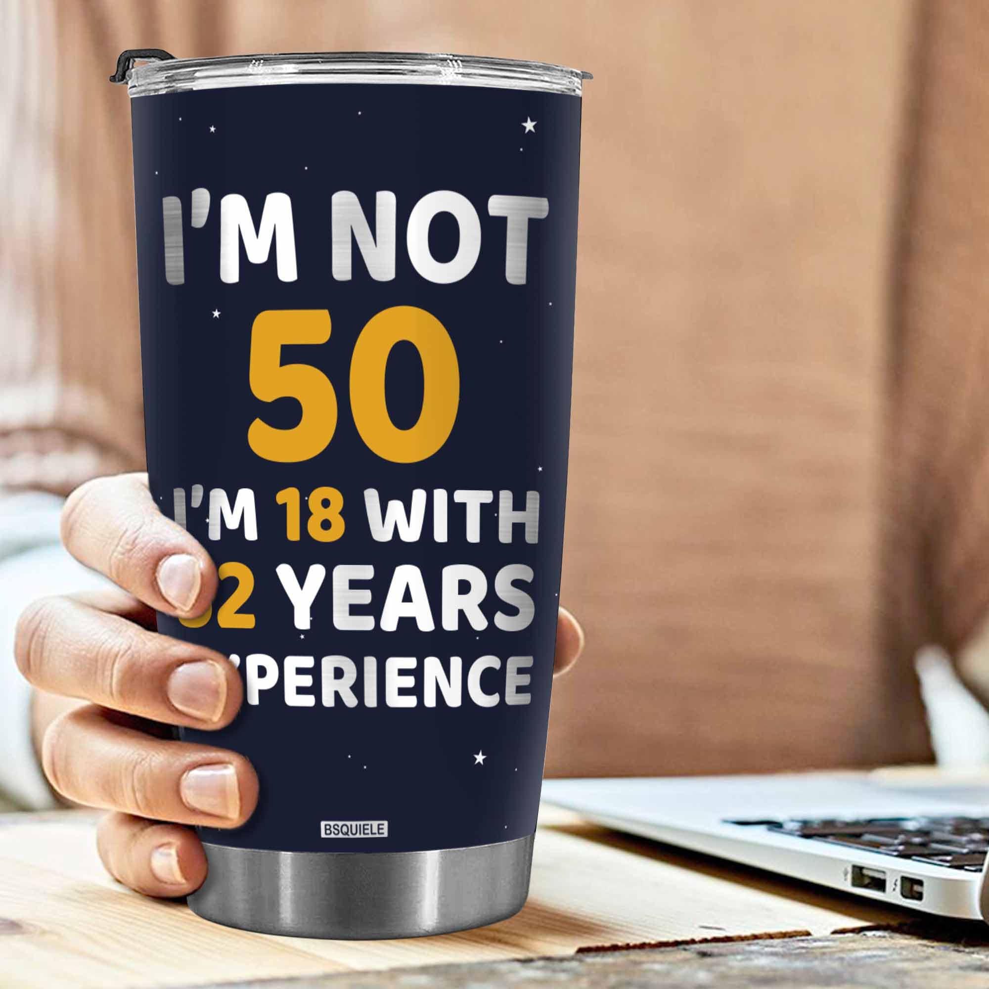 BSQUIELE 50th Birthday Gifts for Women, Men, Dad Mom - 50 Years Old Christmas Gift - 1974 Birthday Gifts Tumbler for Women - 50 Years Old Birthday Gift Travel Cup for Wife, Friend Sister, Her, Brother