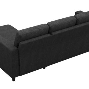 Belffin L Shaped Couch, Convertible Sectional Sofa with Linen Fabric, Modern Couch with Reversible Chaise for Living Room and Small Space, Dark Grey