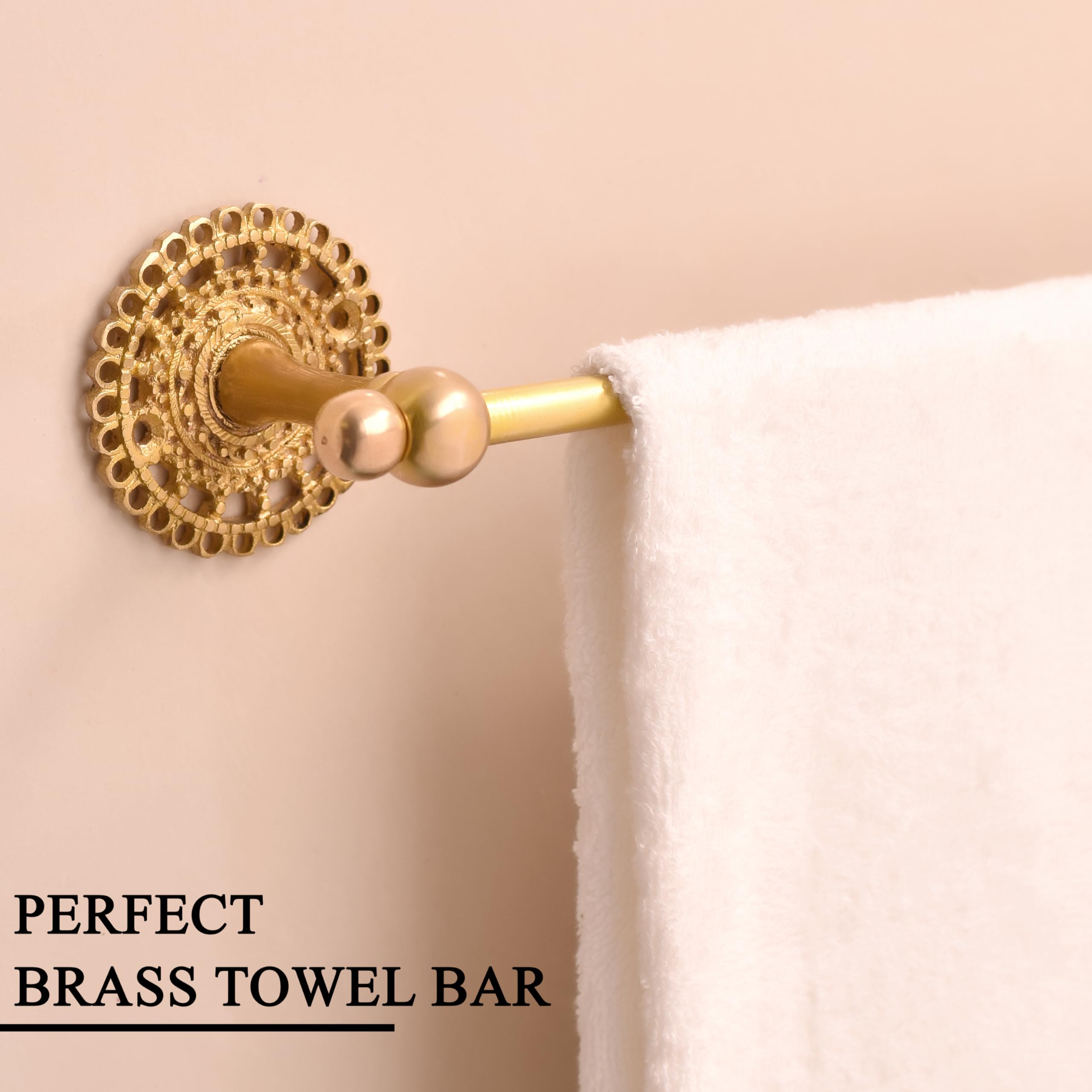 Indian Shelf Brass Towel Bar- Brass Hand Towel Rack- Boho Bathroom Towel Bar- Gold Hand Towel Bar- Golden Bathroom Hardware- Bathroom Accessories- Towel Bar for Bathroom Wall- Unique Hand Towel Bar