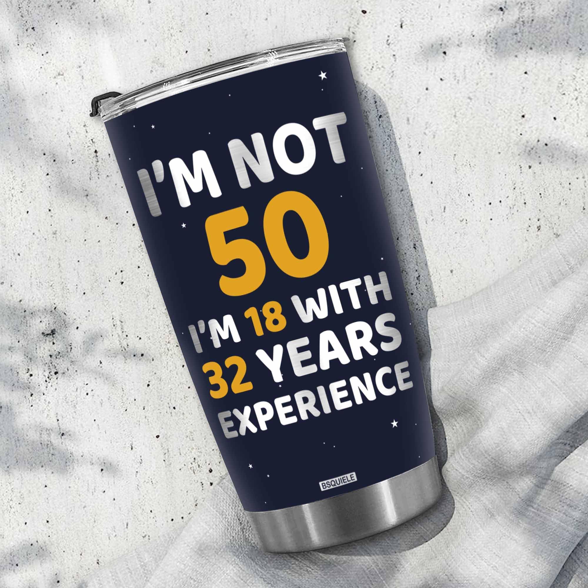 BSQUIELE 50th Birthday Gifts for Women, Men, Dad Mom - 50 Years Old Christmas Gift - 1974 Birthday Gifts Tumbler for Women - 50 Years Old Birthday Gift Travel Cup for Wife, Friend Sister, Her, Brother