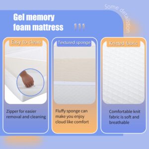 5/6/8/10/12-inch Gel Memory Foam Full Size Mattresses in A Box Full Size Lucid Mattress for Cool Sleep & Pressure Relief Medium Firm Vibe Mattress for Twin Bed,CertiPUR-US Certified，75×54×12，White