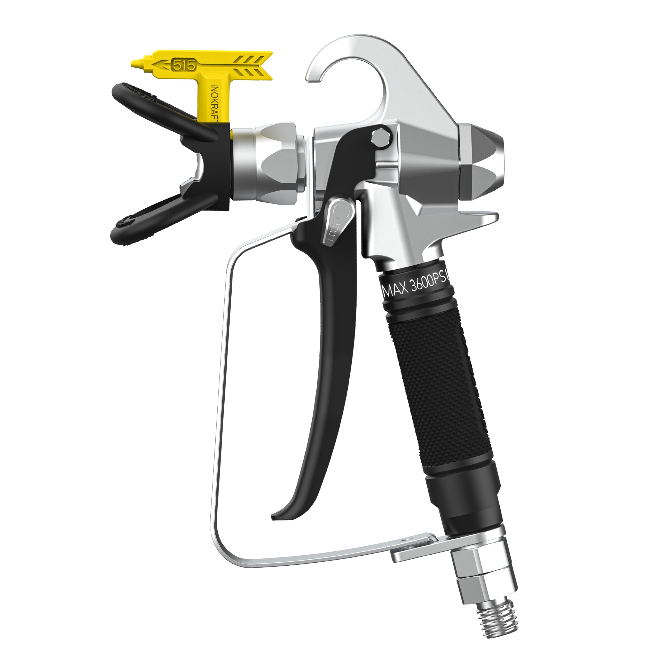 InoKraft Airless Paint Spray Gun High Pressure 3600 PSI with 515 Reversible Nozzle Tip for Exterior Paint/Primer, with Swivel Joint for Airless Paint Sprayers M1 & M3, Paint Sprayer Accessories