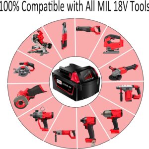 OYRMIL 2 Packs 5.0Ah Battery Replace for Milwaukee M18 Battery Compatible with 48-11-1850 48-11-1860 48-11-1845 48-11-1828