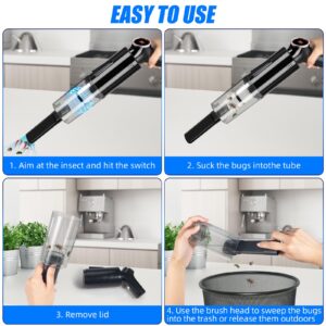 Handheld Vacuum&Vacuum Bug Catcher Spider Insect Traps Catcher Cordless with USB Charging Rechargeable Handheld LED Lights Bug Catcher for Stink Bug,Beetle,Pest Suction Trap,Car Kitchen Pet Hair