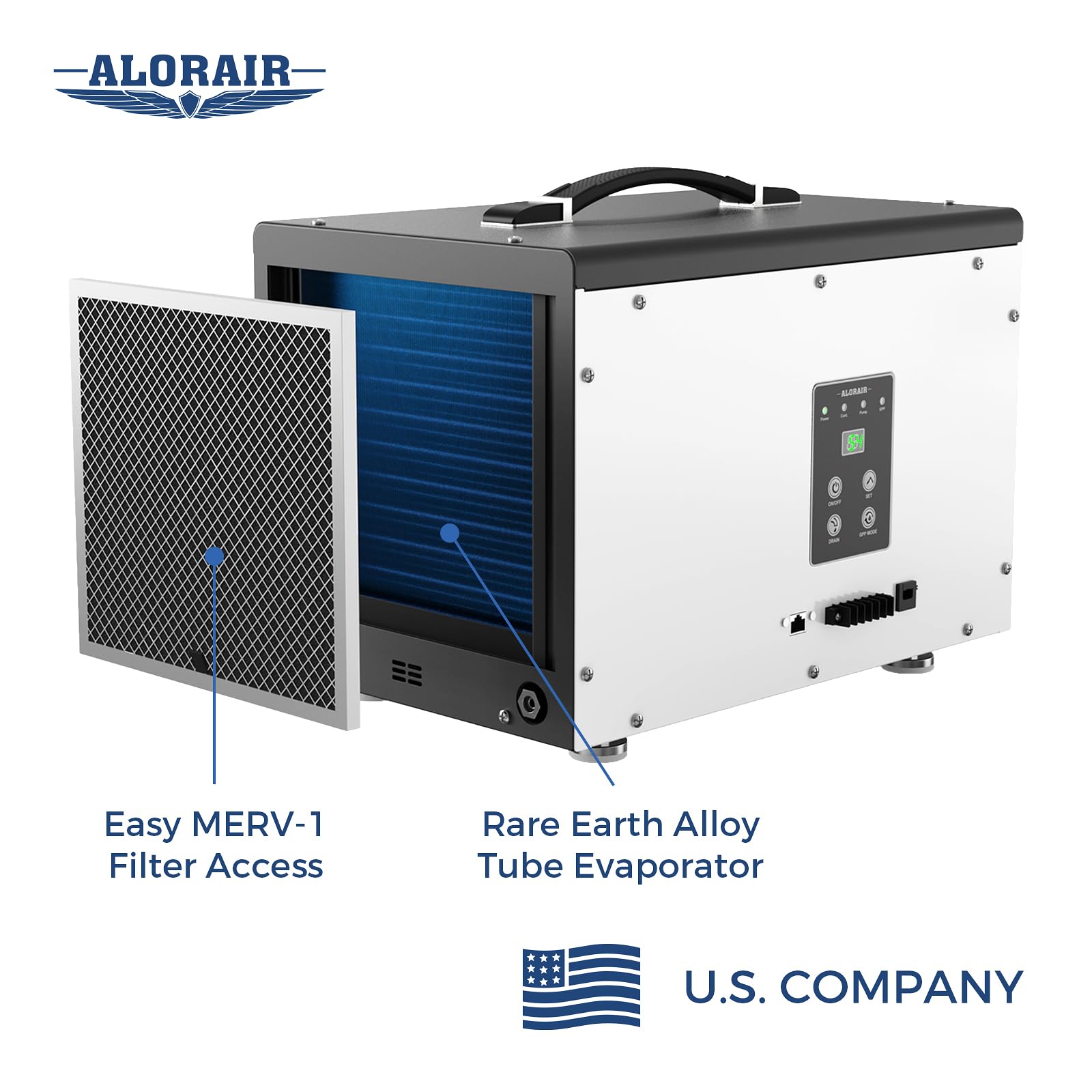 ALORAIR Crawl Space Dehumidifier, 120 PPD Energy Star Crawlspace Dehumidifiers with Drain Hose and Pump for Basement, Portable Compact Auto Defrost Under House Industry Commercial Dehumidifier