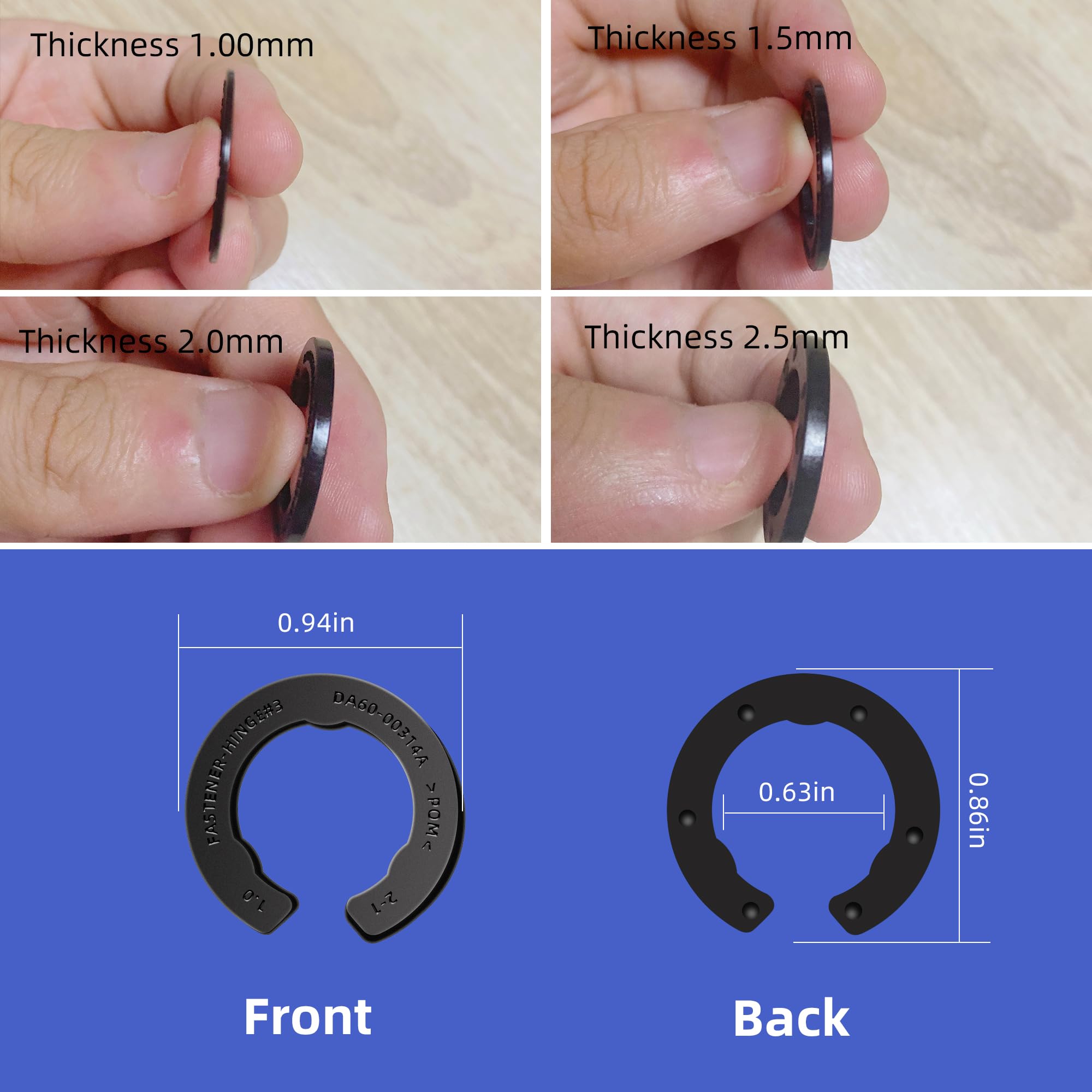 DA99-04158A Refrigerator Snap Rings Height Adjustment Door Hinge Shim Compatible with Samsung DA60-00314A, DA60-00314B, DA60-00314C, DA60-00314D, 3282540, PS6448337 AP5668209