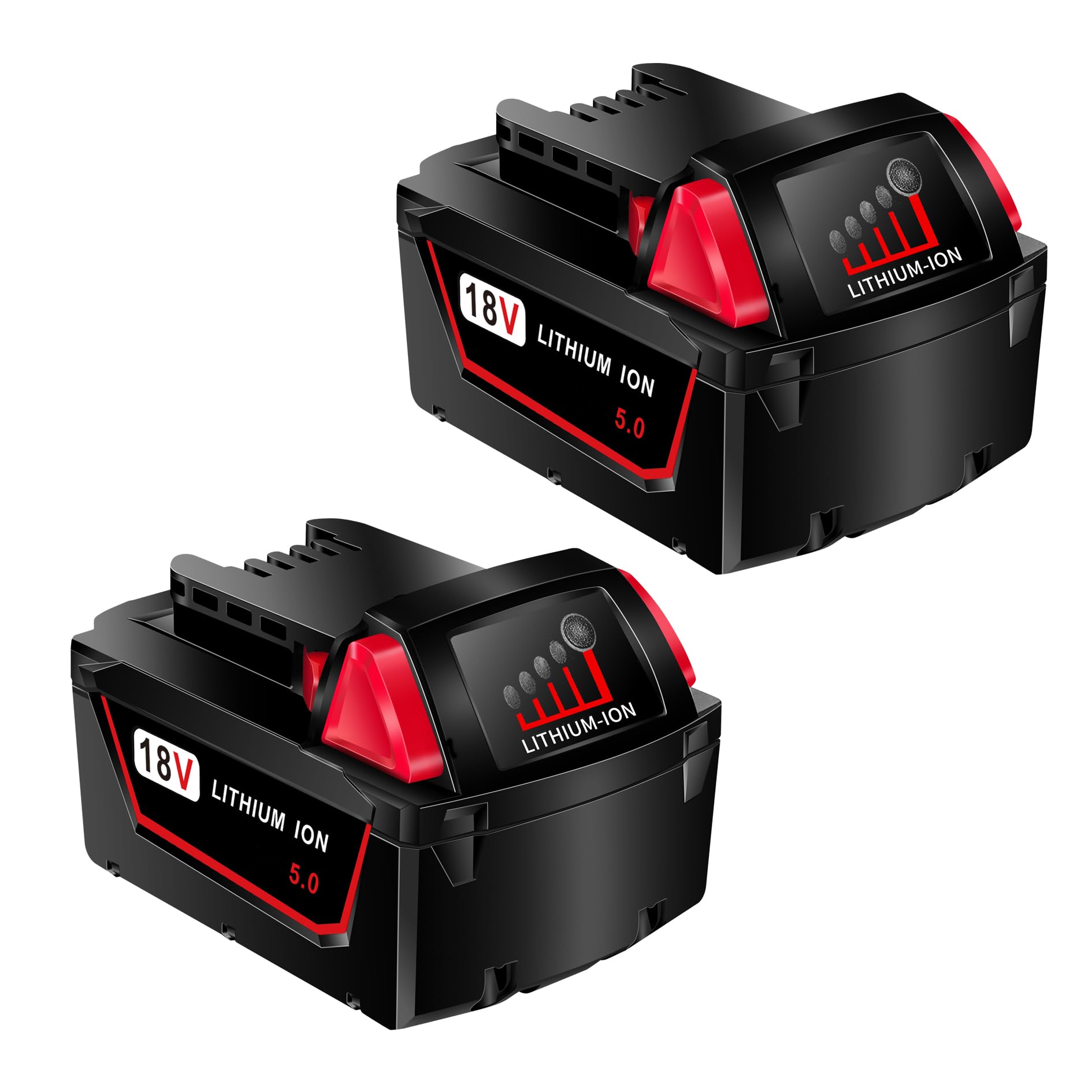 OYRMIL 2 Packs 5.0Ah Battery Replace for Milwaukee M18 Battery Compatible with 48-11-1850 48-11-1860 48-11-1845 48-11-1828