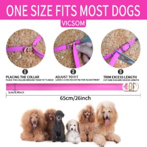 4 Pack Flea Collar for Dogs, Dog Flea and Tick Collar 8 Months Flea and Tick Prevent for Dog, Waterproof Adjustable Dog Flea Collar, Tick and Flea Collar for Large Small Dogs Puppy Flea Collar, Pink