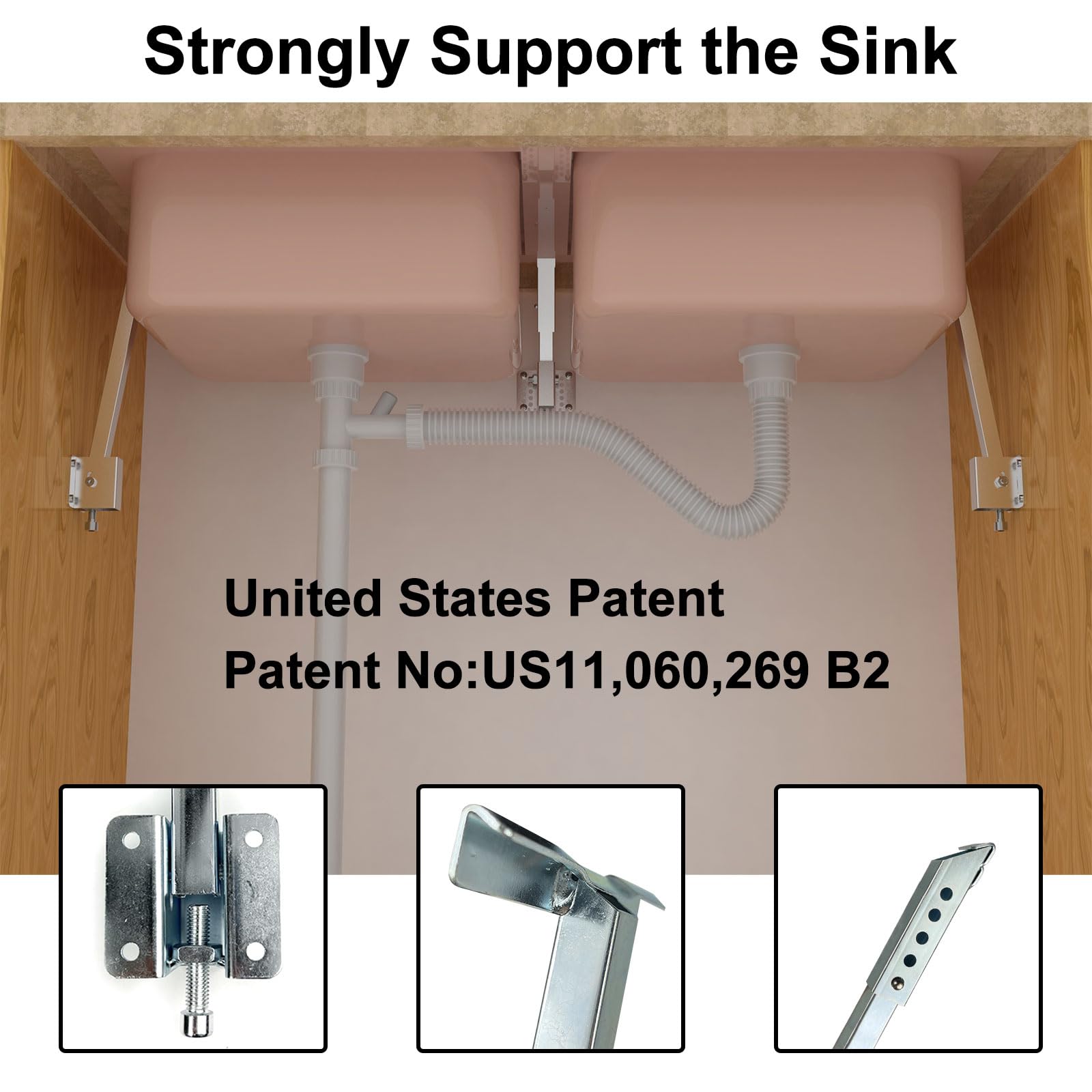 Undermount Sink Brackets,Undermount Sink Clips, Sink Repair Kit,Repair Dropped Sink, Galvanized Steel and Rust Resistant （Patent）