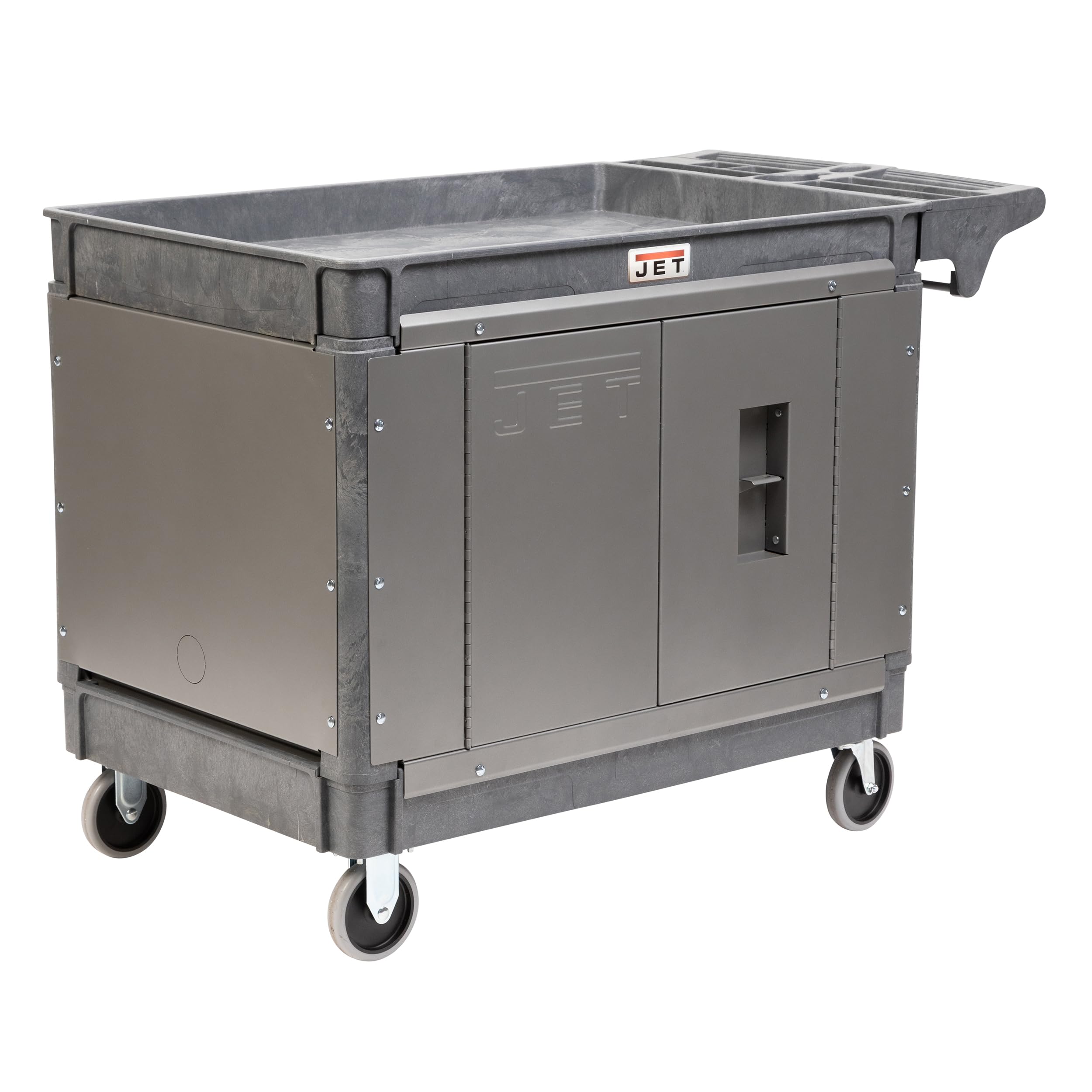 JET PUC-3725 Resin Utility Cart with JT1-126 LOAD-N-LOCK Security System