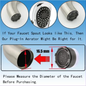 4PCS Faucet Cache Aerator and 1PCS Cache Faucet Aerator Key, 16.5mm Water Saving Flow Restrictor Set Replacement Parts for Kitchen High Speed ​​Aerator Bathroom Sink Aerator (1.2GPM)